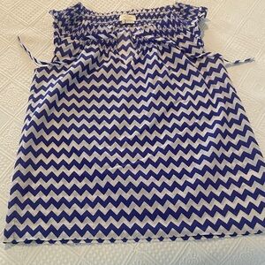 Kate Spade Navy and White Zigzag Blouse